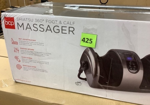 Therapeutic Foot Massager w/ High Intensity Rollers, Remote, 3 Modes - Lot 425