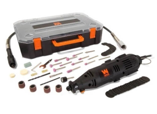 WEN 23103 1-Amp Variable Speed Rotary Tool with 100+ Accessories, Carrying Case and Flex Shaft - Lot 442