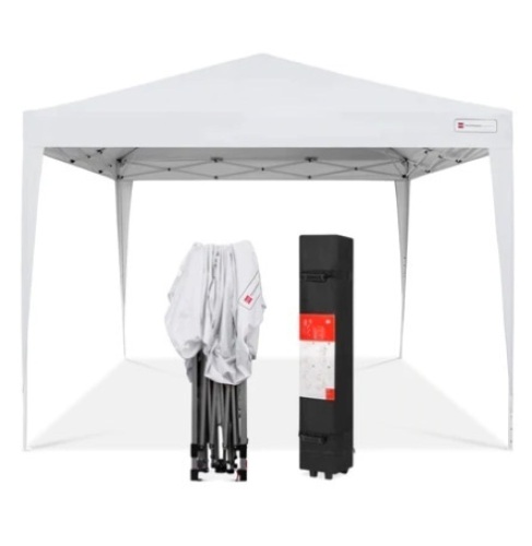 Outdoor Portable Pop Up Canopy Tent w/ Carrying Case, 10x10ft, White - Lot 461