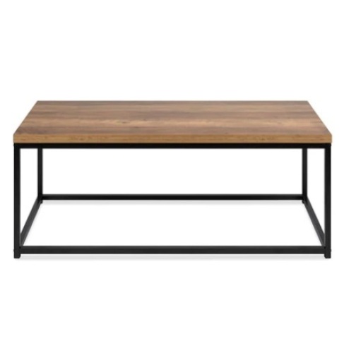 44in Modern Industrial Rectangular Wood Grain Coffee Table w/ Metal Frame - Lot 467