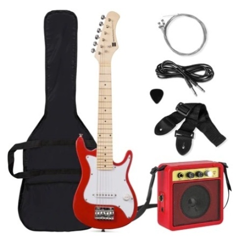 Kids Electric Guitar Beginner Starter Kit with Amplifier, 30 in, Red - Lot 471