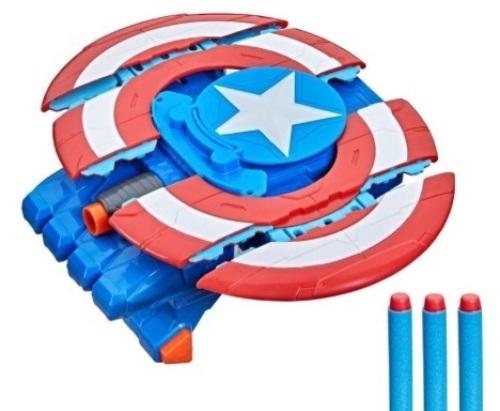 NERF Marvel Avengers Mech Strike Captain America Strikeshot Shield - Lot 504