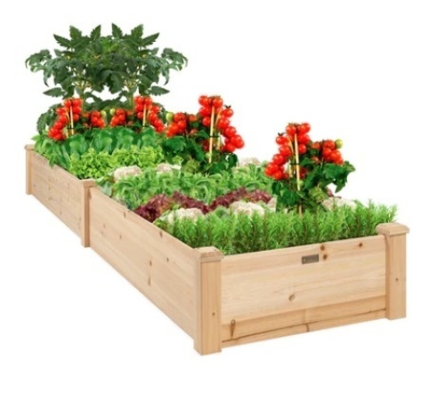 8x2ft Wooden Raised Garden Bed Planter - Lot 536