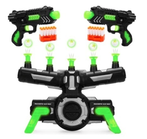 Glow-in-the-Dark Floating Target & Gun Set w/ 24 Darts & 20 Targets - Lot 545