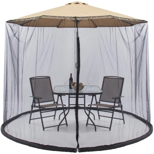 Adjustable Bug Net Accessory for Patio Umbrella w/ Zippered Door - 9ft - Lot 635