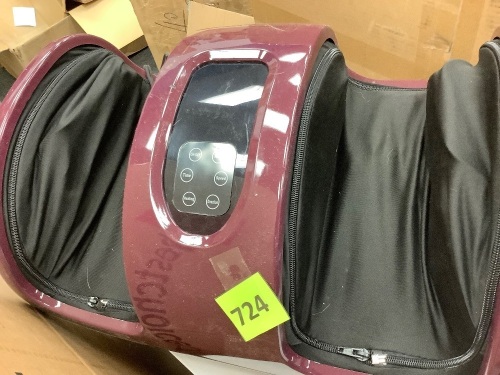 Therapeutic Foot Massager w/ High Intensity Rollers, Remote, 3 Modes - Lot 724