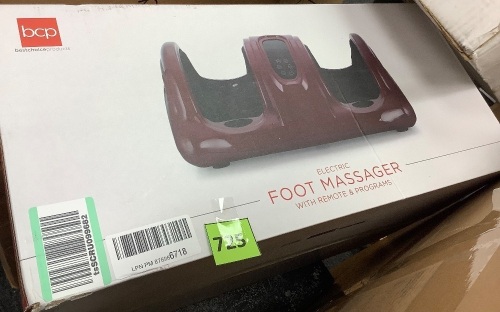 Therapeutic Foot Massager w/ High Intensity Rollers, Remote, 3 Modes - Lot 725