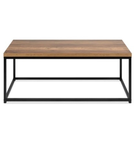 44in Modern Industrial Rectangular Wood Grain Coffee Table w/ Metal Frame - Lot 581