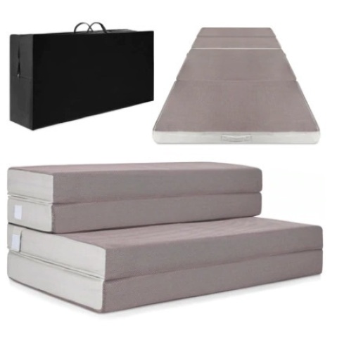 Folding Portable Mattress Topper w/ Plush Foam, 4in, Twin - Lot 589