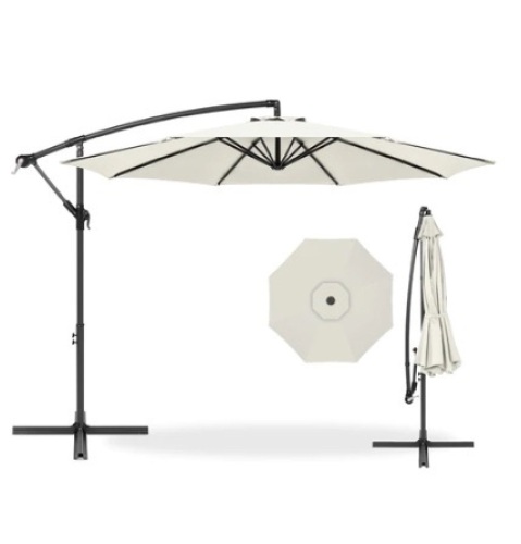Offset Hanging Patio Umbrella, 10ft, Cream - Lot 595