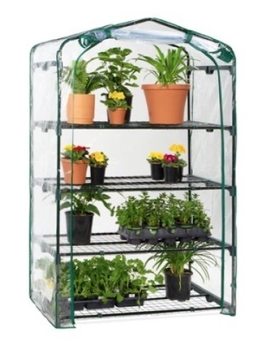 4-Tier Mini Portable Indoor Outdoor Greenhouse w/ Steel Shelves, 40in - Lot 750