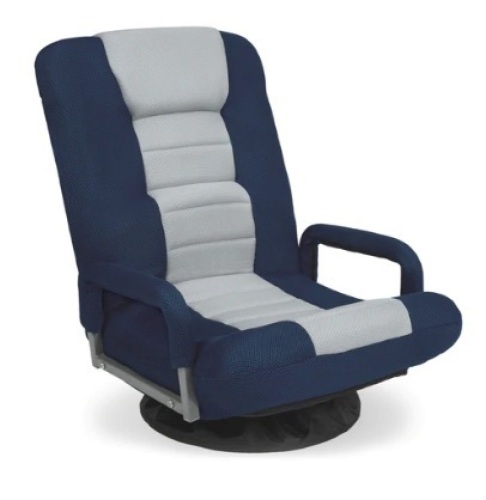 Gaming Floor Chair w/ 360-Degree Swivel, Armrest, & Adjustable Backrest, Blue/Gray - Lot 756