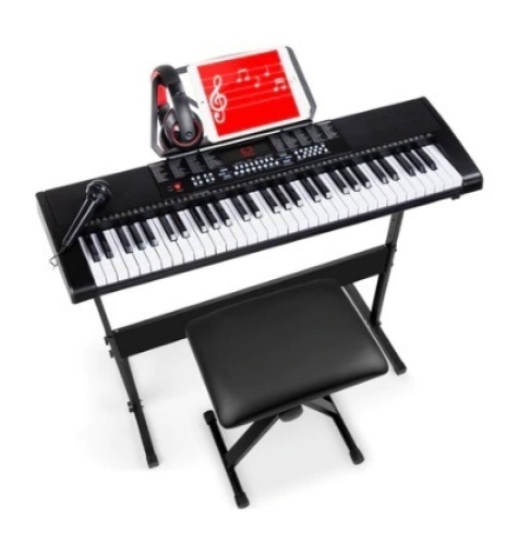 61-Key Beginners Electronic Keyboard Piano Set w/ 3 Modes, & Microphone - Lot 765