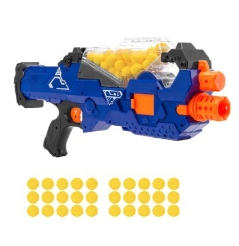 Kids Motorized Foam Ball Gun w/ Auto Feeder, 20 Balls & Distance Shooting - Lot 786