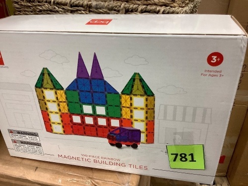 100-Piece Rainbow Magnetic Building Tiles - Lot 781