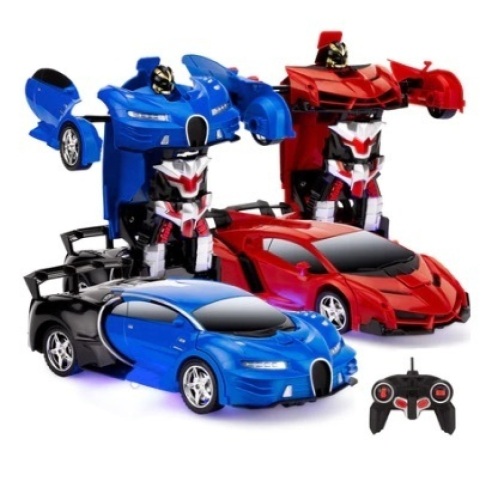 1/18 Scale RC Remote Control Transforming Robot Car Toy, Red Car Only - Lot 784