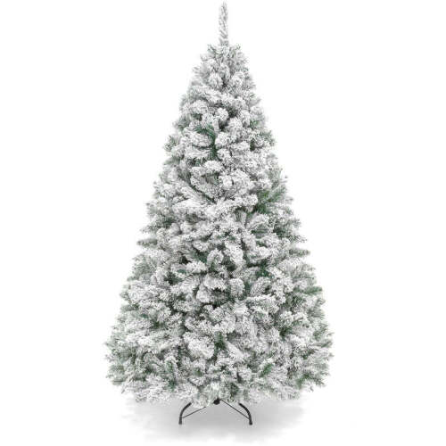 Premium Snow Flocked Artificial Pine Christmas Tree w/ Foldable Metal Base - Lot 2725