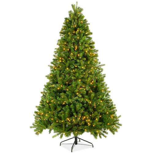 Pre-Lit Realistic Douglas Fir Christmas Tree w/ 8 Light Sequences, Base - Lot 2747