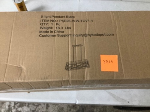 5 Light Hanging Light Fixture - Lot 2818