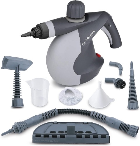 PurSteam Handheld Pressurized Steam Cleaner with 9 Multi-Surface Cleaning Attachment - Lot 2827