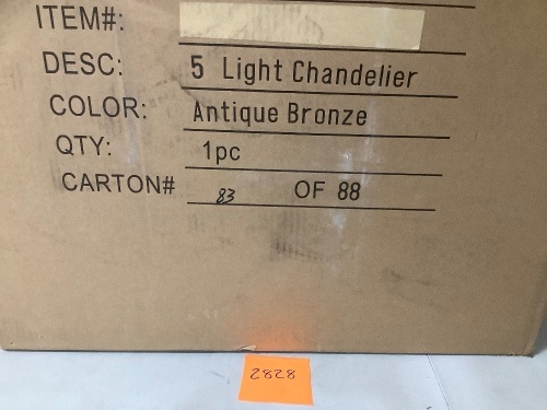 5 Light Chandelier - Lot 2828