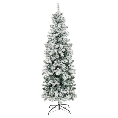 6' Snow Flocked Artificial Pencil Christmas Tree w/ Stand - Lot 2948