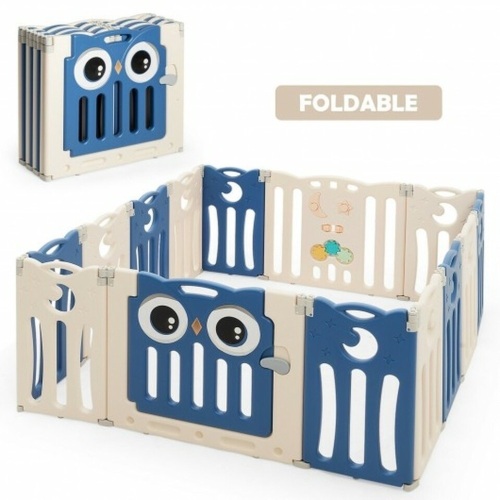 14-Panel Baby Playpen Kids Activity Center Foldable Play Yard With Lock Door - Lot 2951