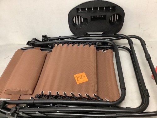 Adjustable Zero Gravity Patio Chair Recliners w/ Cup Holders - Lot 2963