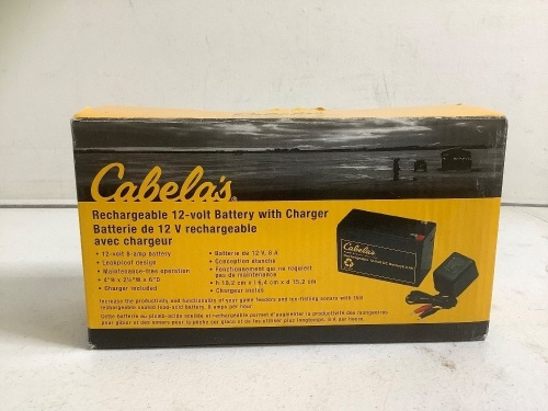 Cabela's Rechargeable 12V Battery with charger - Lot 217