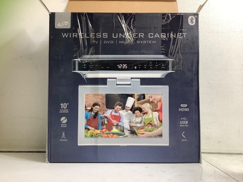 Wireless Under Cabinet TV/DVD/Music System, Powers Up, E-Comm Return - Lot 243