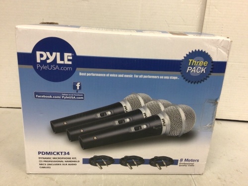 3-Pack Pyle Microphones, E-Commerce Return - Lot 549