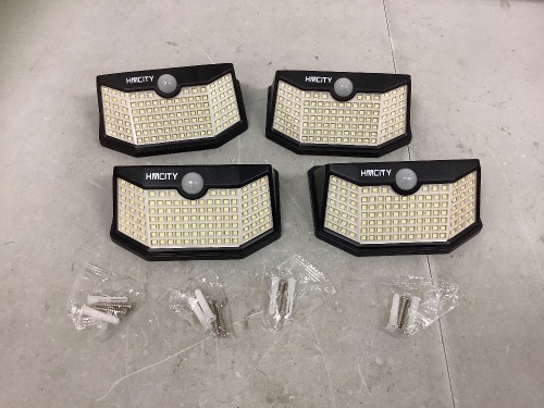 HMCITY LED Solar Motion Sensor Lights, E-Comm Return - Lot 626