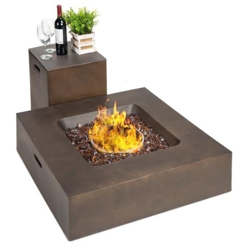 40,000 BTU Square Propane Fire Pit Table - 35x35in. Appears New. DOES NOT INCLUDE GAS TANK STORAGE - Lot 68