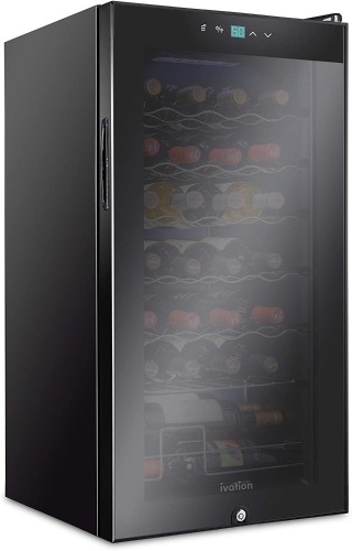 Ivation 28 Bottle Freestanding Compressor Wine Cooler Refrigerator w/Lock & Glass Door - Appears New   - Lot 90