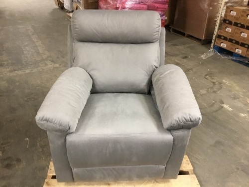 Light Gray Manual Recliner - Appears New - Lot 109