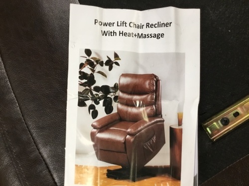 Power Lift Chair Recliner with Heat+Massage, Unknown Details - E-Comm Return, Appears New - Lot 119