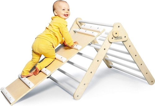 DomusJunior Pikler Triangle Climber with Ramp Folds Flat for Easy Storage - E-Comm Return, Appears New  - Lot 127