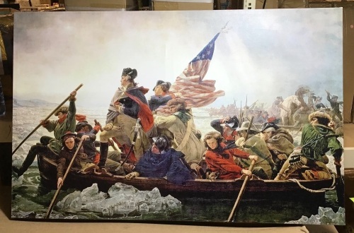 Washington Crossing the Delaware Canvas, Minor Cosmetic Damage 29.5" x 48" - E-Comm Return  - Lot 143