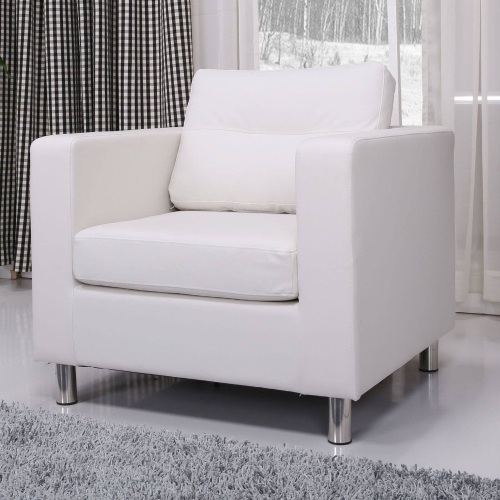 Gold Sparrow Detroit Faux Leather Club Chair, White - E-Comm Return, Appears New - Lot 149
