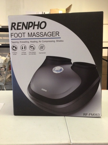 RENPHO Foot Massager with Heat, Electric Shiatsu Massager Machine with Powerful Tapping and Deep Kneading Function, New - Lot 172