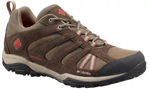 Columbia Dakota Drifter Waterproof Hiking Shoes for Ladies - Pebble/Poppy Red, Size 8, Appears New - Lot 173