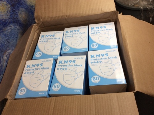Case of (18) Boxes of Non-Medical KN95 Protective Masks, 60 Per Box - New - Lot 251