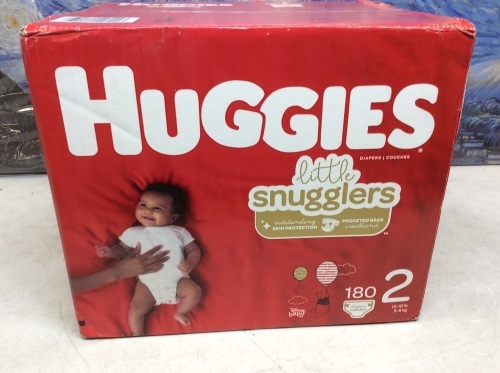 Huggies Little Snugglers Baby Diapers, Size 2, 180 ct - New - Lot 269