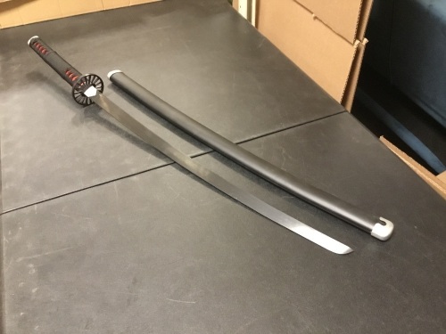 The Cosplay Company 41" Metal Fantasy Samurai Replica Demon Slayer Sword Tanjiro - Appears New - Lot 294