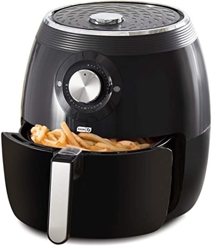 Dash Deluxe Electric Air Fryer + Oven Cooker with Temperature Control, Non-stick Fry Basket, Recipe Guide + Auto Shut Off Feature, 1700-Watt, 6 Quart, Black - New  - Lot 310
