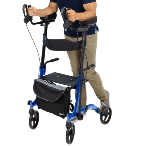 Vive Health Upright Rollator Walker, Blue MOB1033BLU - Appears New   - Lot 351