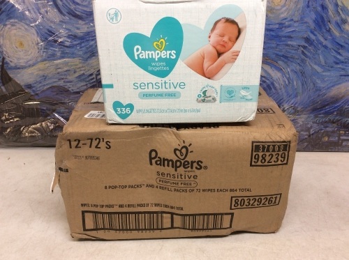 Lot of Pampers Sensitive Baby Wipes - New - Lot 358