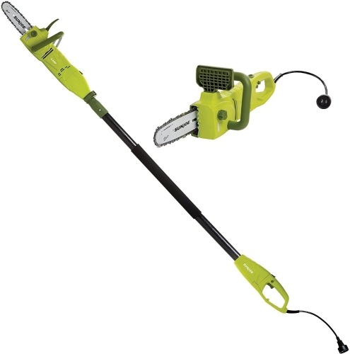 Sun Joe SWJ806E 8-Inch 8.0 Amp 2-in-1 Convertible Pole Chain Saw, Green - Appears New  - Lot 363