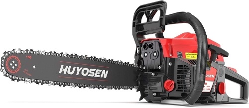 HUYOSEN 54.6CC 2-Stroke Gas Powered Chainsaw, 20-Inch Chainsaw, Cordless, 5520E Black/Red - Appears New  - Lot 369