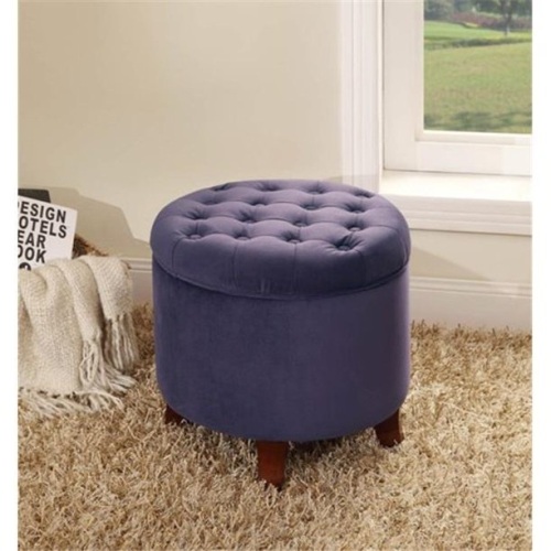 Comfortly Large Round Storage Ottoman, Purple - New in Damaged Box   - Lot 389